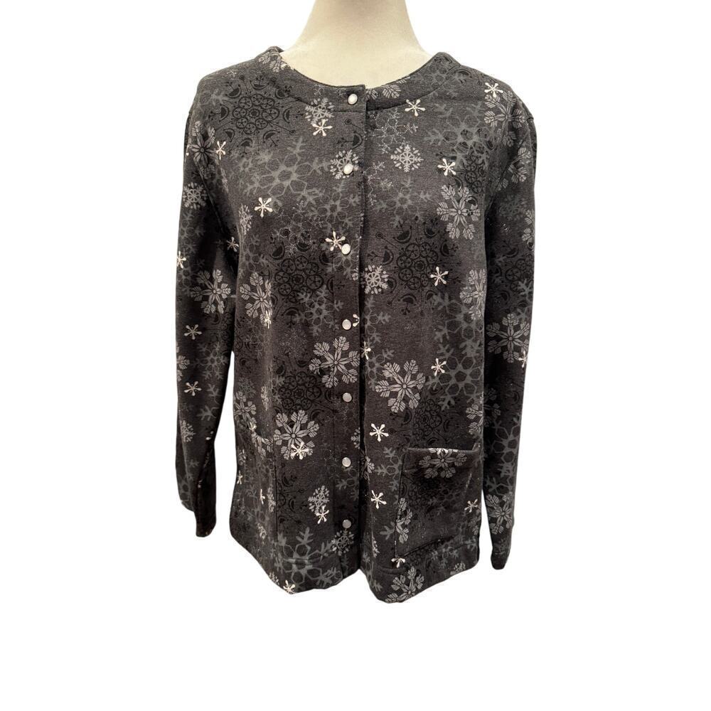 Covington Gray and White Christmas Cardigan - Size XL